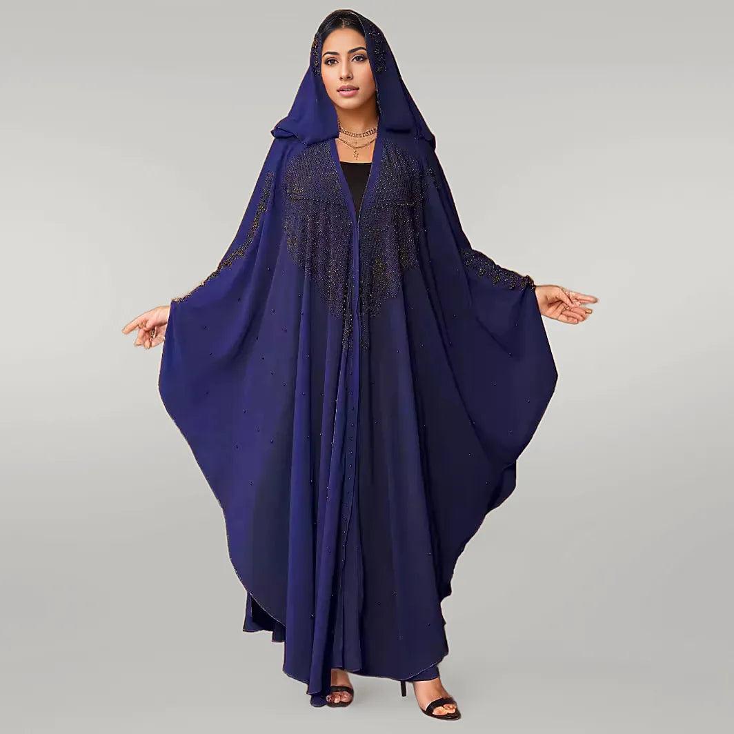Butterfly Kaftan with Sequence Work in Navy Blue and Pink