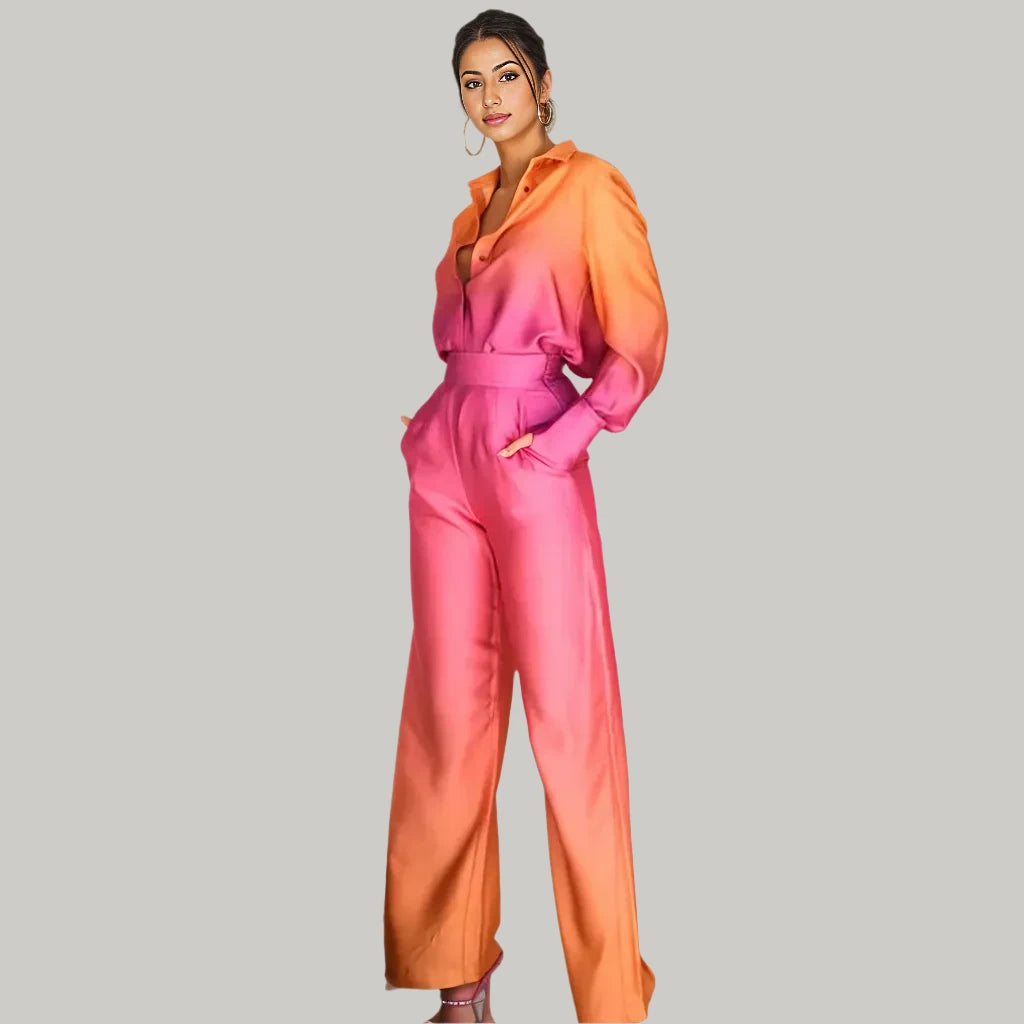 Red Gradient Co ord Set